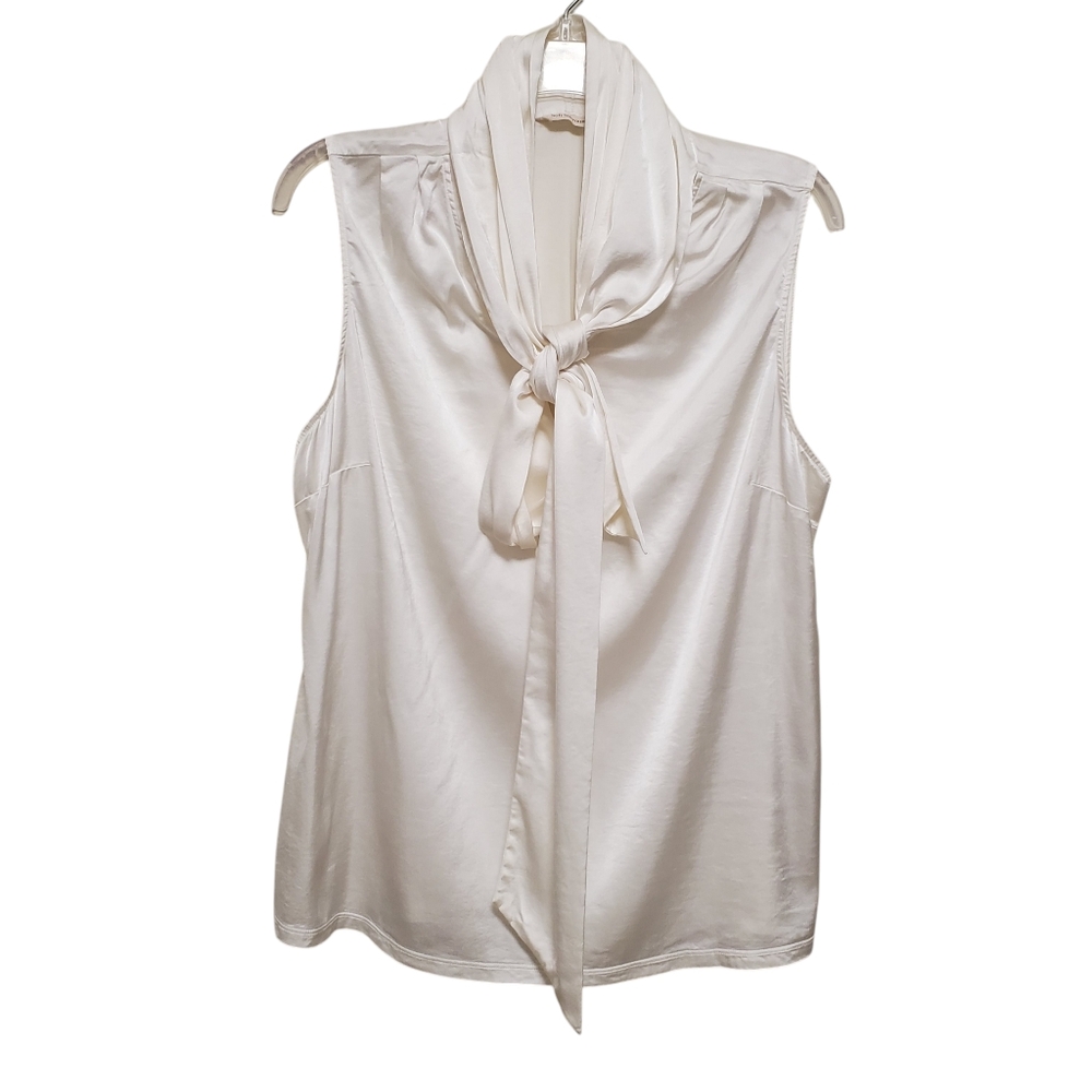 Soft Surroundings Satin Neck Tie Tank Riviera Secretary Bow